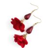 orecchini pendenti fiori gocce rossi monachelle acciaio